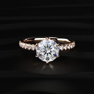 Round Diamond Pave Engagement Ring | Earthy Jewels