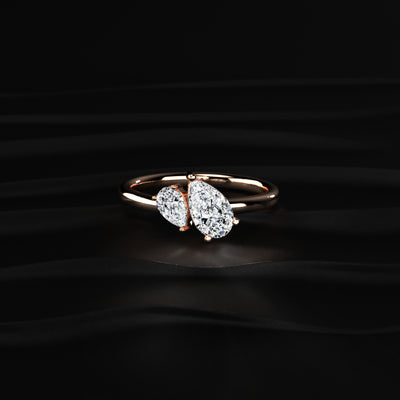 Toi Et Moi Double Pear Engagement Ring | Earthly jewels