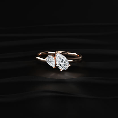 Toi Et Moi Double Pear Engagement Ring | Earthly jewels