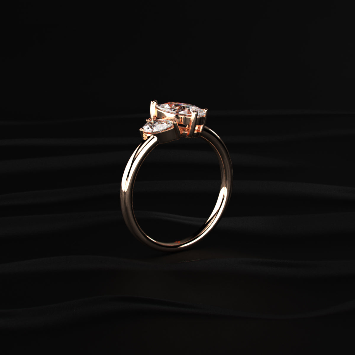 Toi Et Moi Double Pear Engagement Ring | Earthly jewels