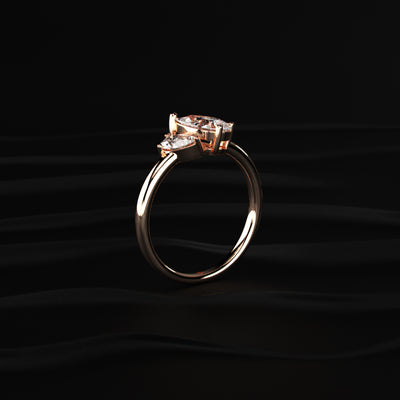 Toi Et Moi Double Pear Engagement Ring | Earthly jewels
