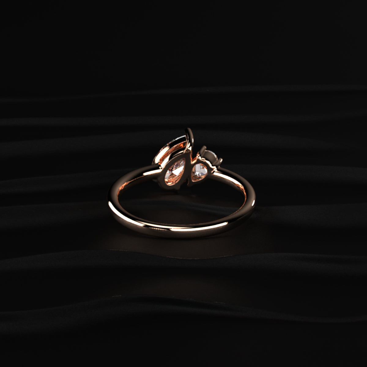 Toi Et Moi Double Pear Engagement Ring | Earthly jewels