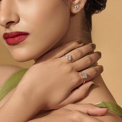 Toi Et Moi Double Pear Engagement Ring | Earthly jewels