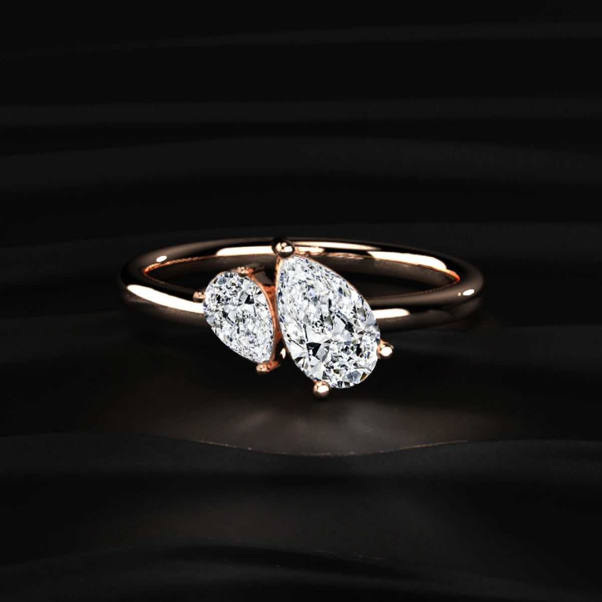 Toi Et Moi Double Pear Engagement Ring | Earthly jewels
