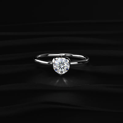 Heart Shaped Round Solitaire Ring | Earthly Jewels
