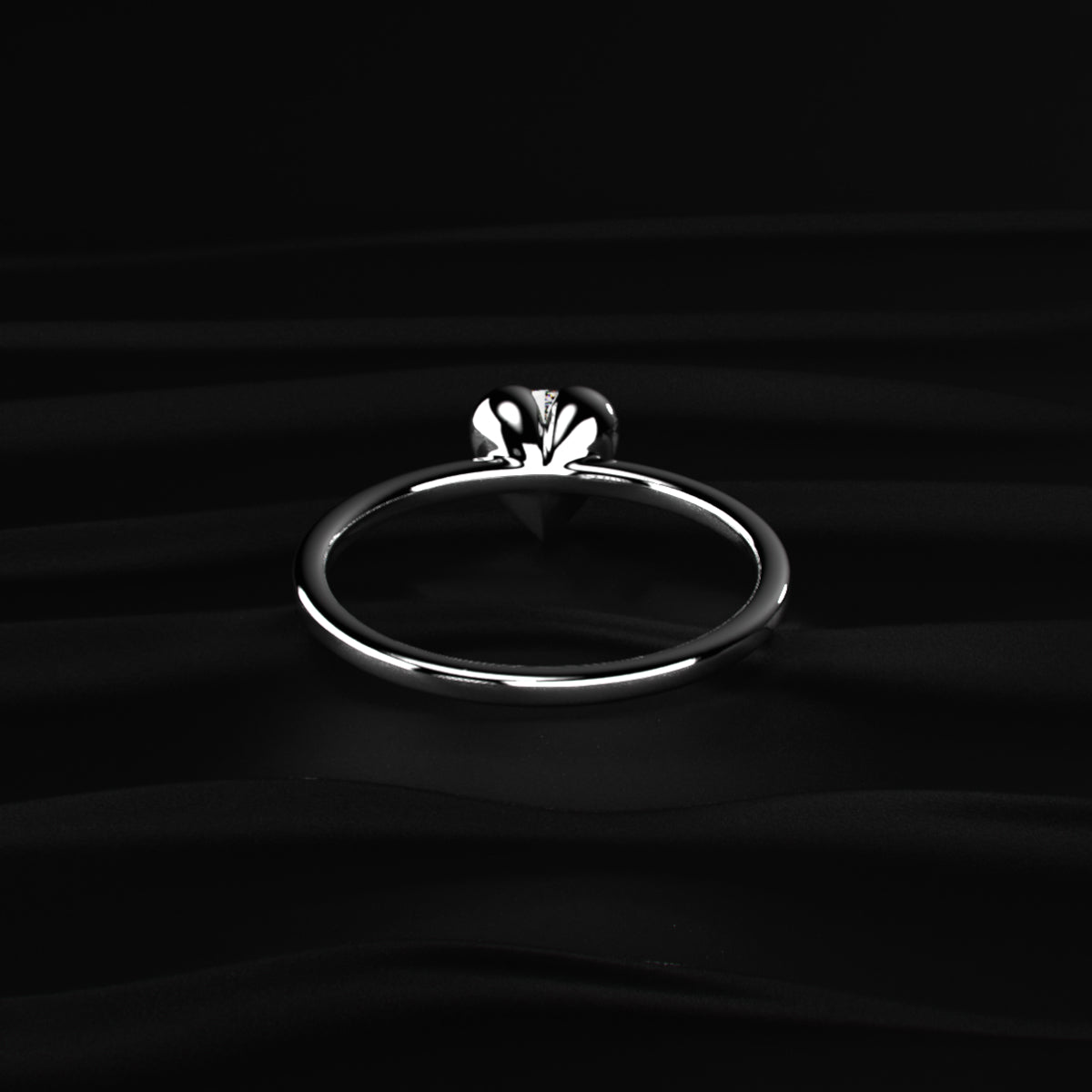 Heart Shaped Round Solitaire Ring