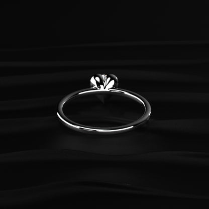 Heart Shaped Round Solitaire Ring
