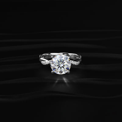 Round With Twisted Pave Band & Hidden Halo | Earthly Jewels