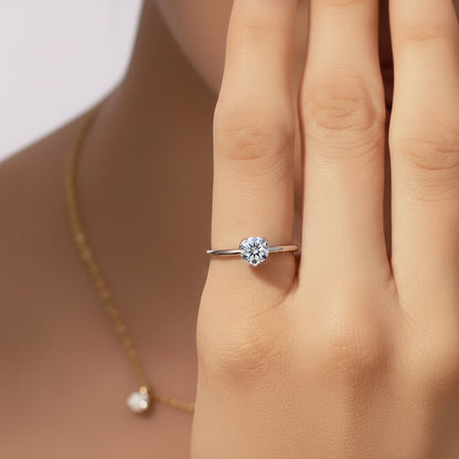 Heart Shaped Round Solitaire Ring | Earthly Jewels