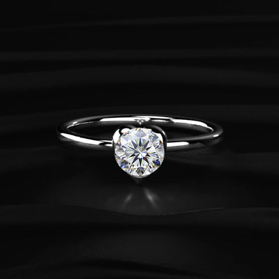 Heart Shaped Round Solitaire Ring | Earthly Jewels