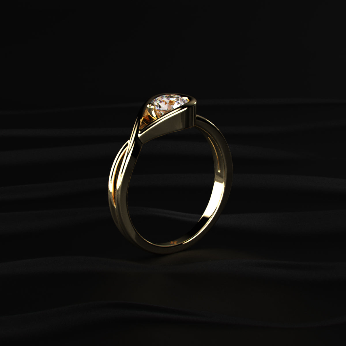 Solitaire Round Diamond Infinity Promise Ring | Earthly jewels