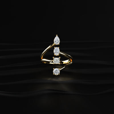 4 Stone Split Shank Engagement Ring | Earthly Jewels