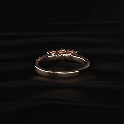 Round Trilogy Ring With Side Diamonds | Earthly jewels