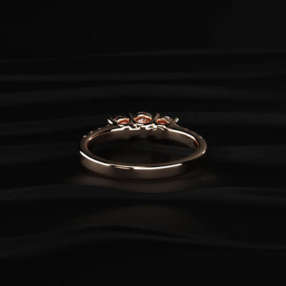 Round Trilogy Ring With Side Diamonds | Earthly jewels