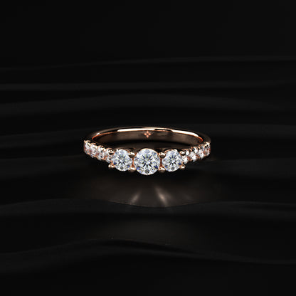 Round Trilogy Ring With Side Diamonds | Earthly jewels