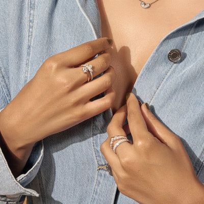 V Shaped Diamond Ring | Earthly Jewels