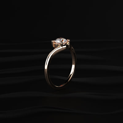 Round Solitaire Ring With Curved Band | Earthly Jewels
