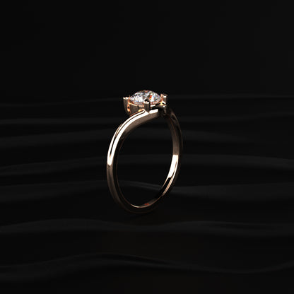 Round Solitaire Ring With Curved Band | Earthly Jewels
