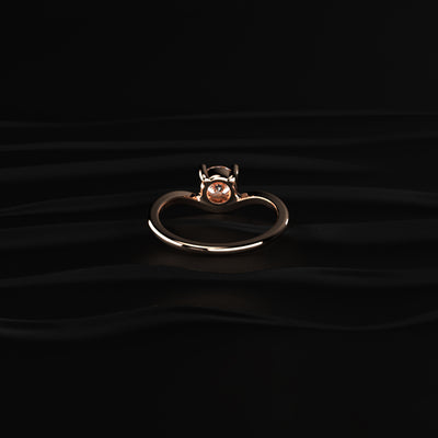 Round Solitaire Ring With Curved Band | Earthly Jewels