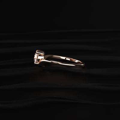 Round Solitaire Ring With Curved Band | Earthly Jewels