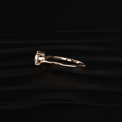 Round Solitaire Ring With Curved Band | Earthly Jewels