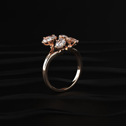 4 Pear Diamond Butterfly Ring | Earthly Jewels