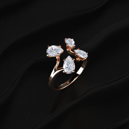 4 Pear Diamond Butterfly Ring | Earthly Jewels