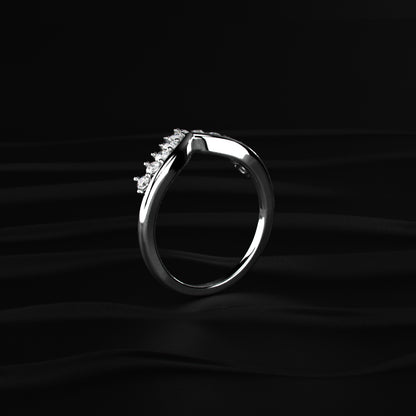 Tiny Crown Ring With Round Diamonds