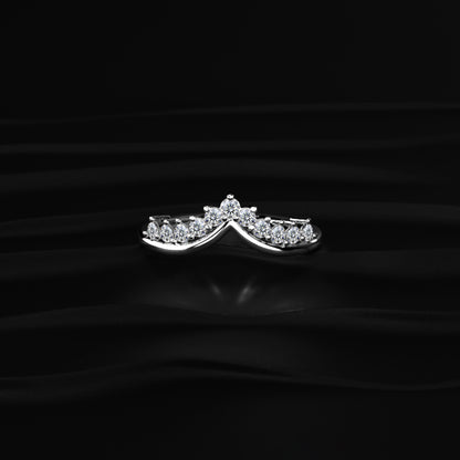 Tiny Crown Ring With Round Diamonds