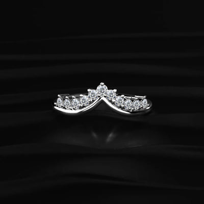 Tiny Crown Ring With Round Diamonds | Earthly Jewels