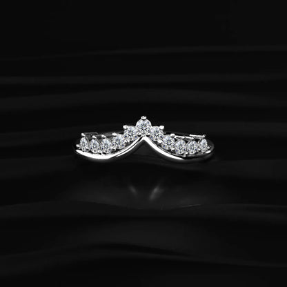 Tiny Crown Ring With Round Diamonds | Earthly Jewels