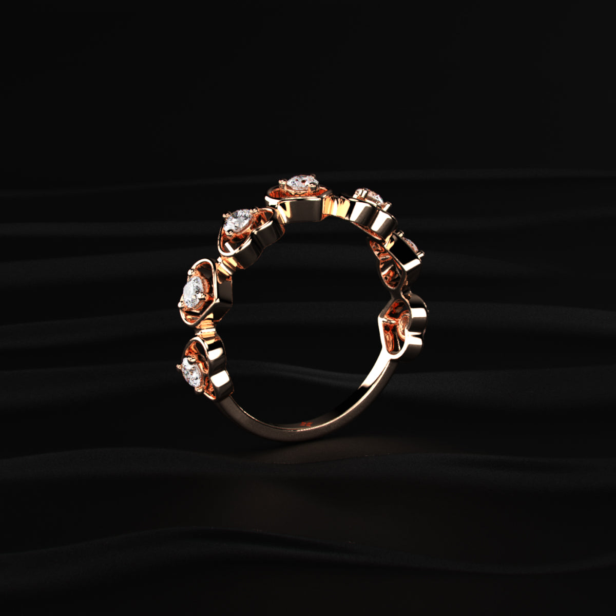 Hearts Half Eternity Ring | Earthly Jewels
