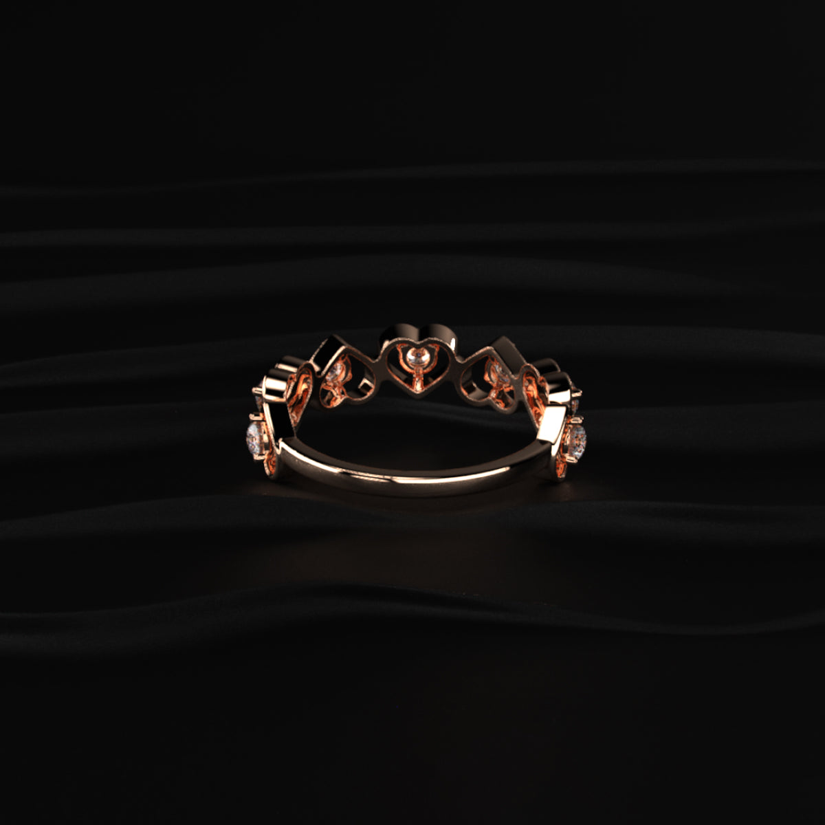 Hearts Half Eternity Ring | Earthly Jewels