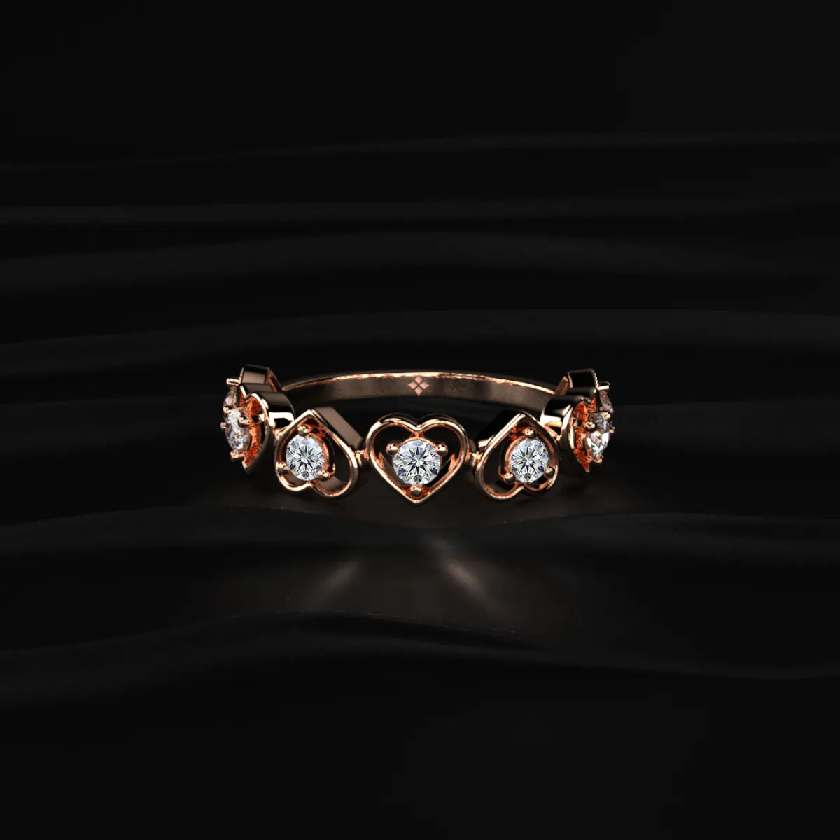 Hearts Half Eternity Ring | Earthly Jewels