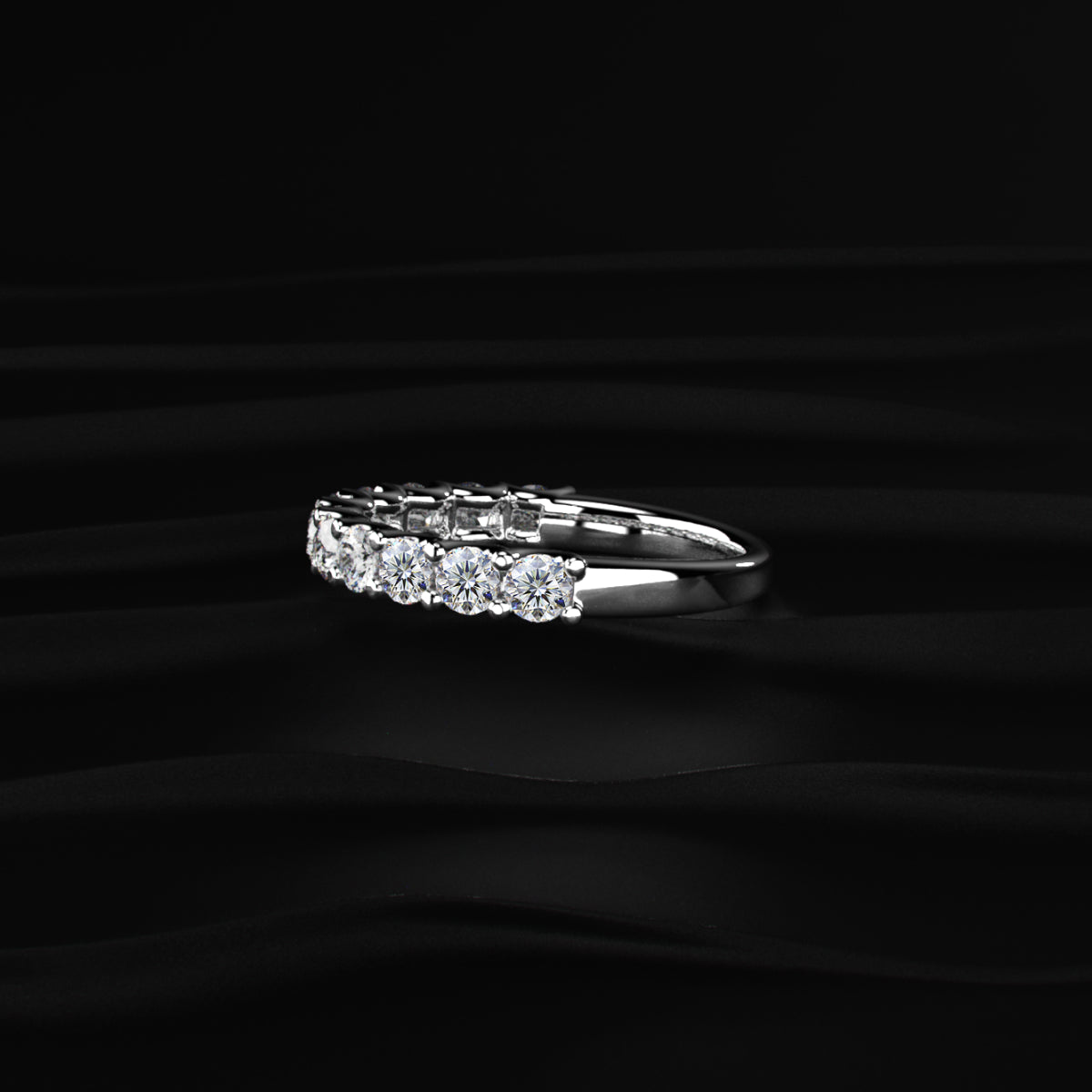 Round Diamond Half Eternity Ring