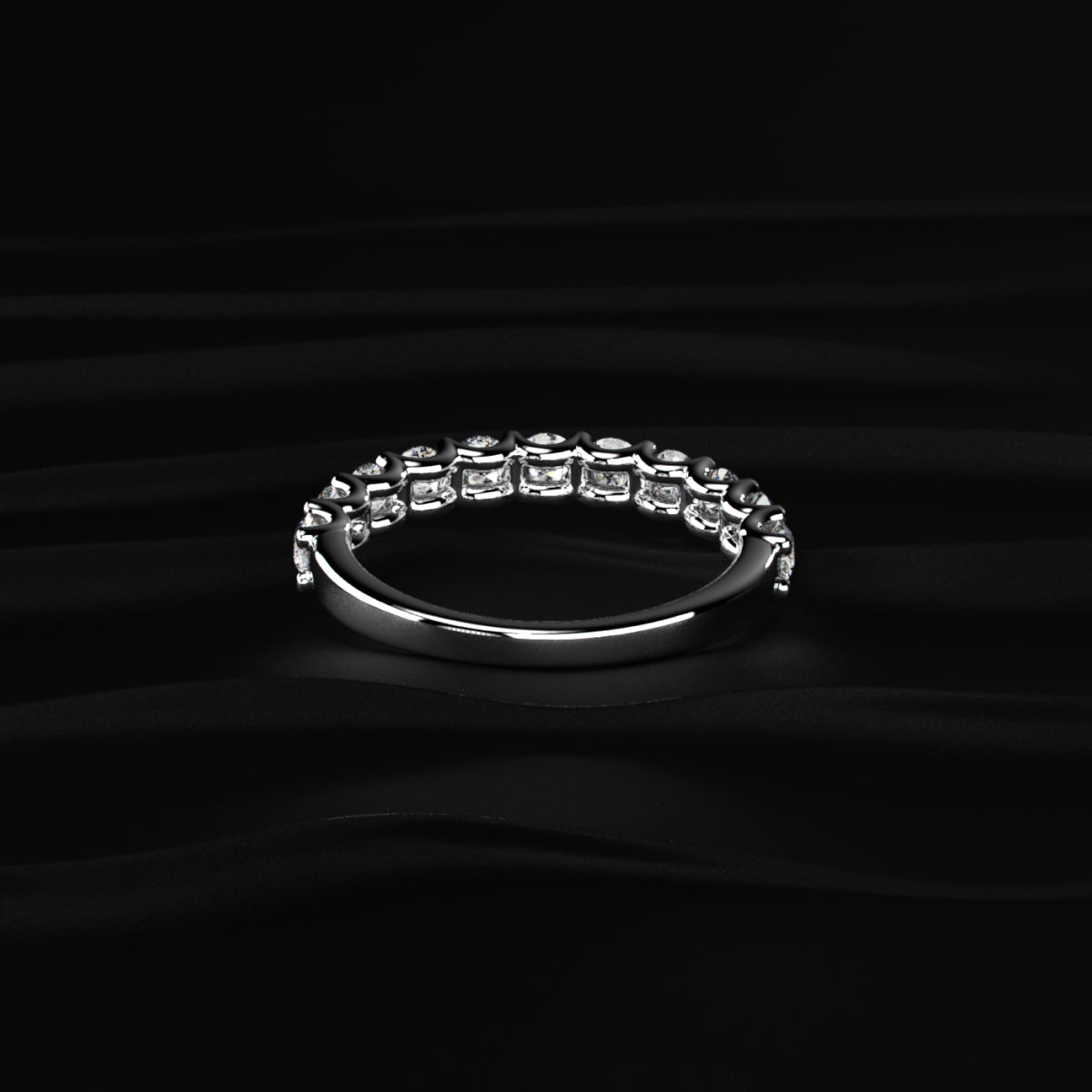 Round Diamond Half Eternity Ring