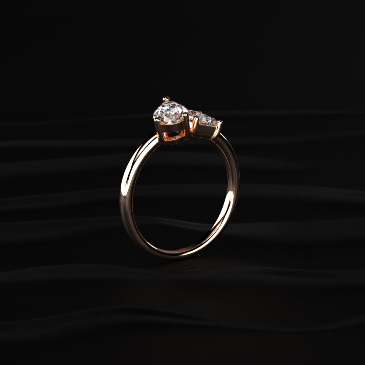Emerald And Pear Cut Toi Et Moi Engagement Ring