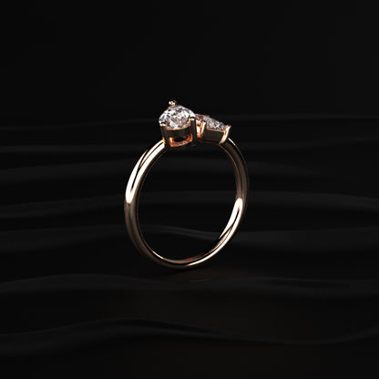 Emerald And Pear Cut Toi Et Moi Engagement Ring