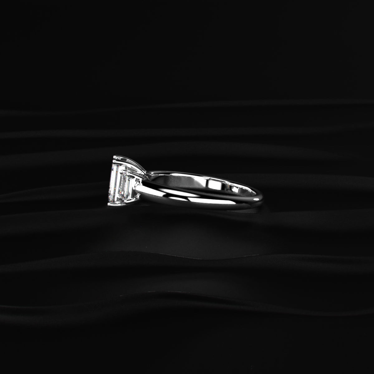 3 Stone Emerald Cut Diamond Ring | Earthly Jewels