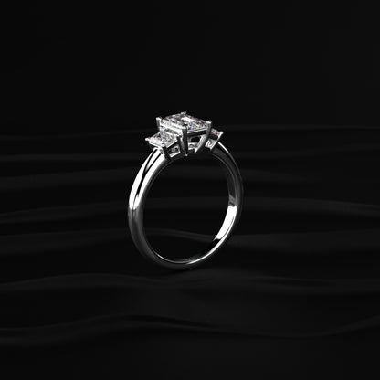 3 Stone Emerald Cut Diamond Ring | Earthly Jewels