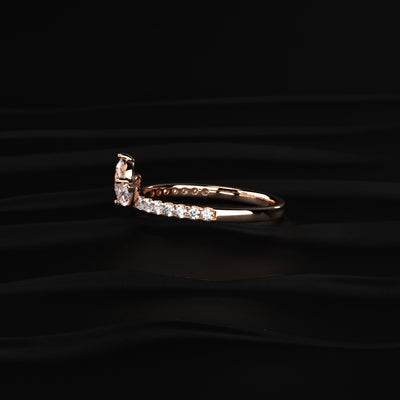 Marquise Trilogy Ring With Side Diamonds | Earthly jewels