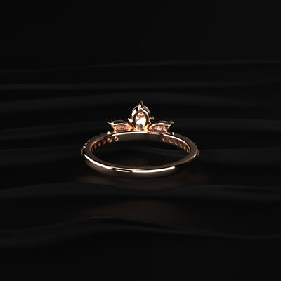 Marquise Trilogy Ring With Side Diamonds | Earthly jewels