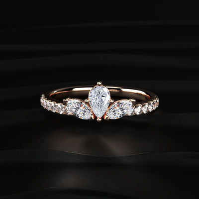 Marquise Trilogy Ring With Side Diamonds | Earthly jewels