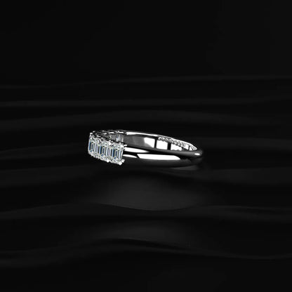 Emerald Cut Half Eternity Band | Earthly Jewels