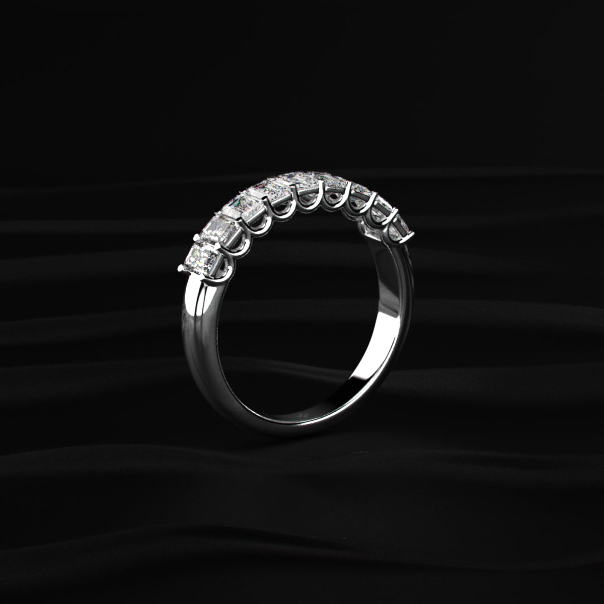 Emerald Cut Half Eternity Band | Earthly jewels