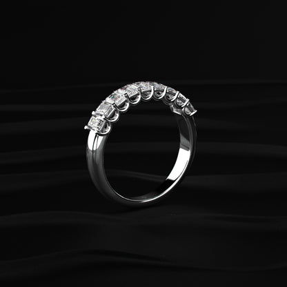 Emerald Cut Half Eternity Band | Earthly jewels