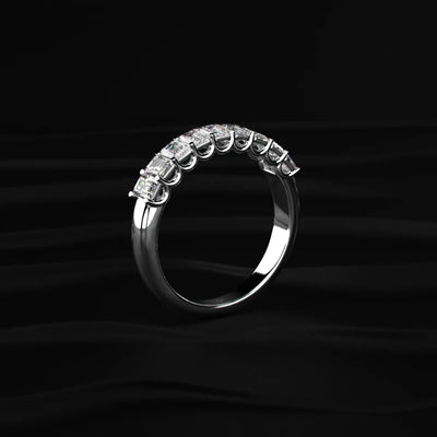 Emerald Cut Half Eternity Band | Earthly Jewels