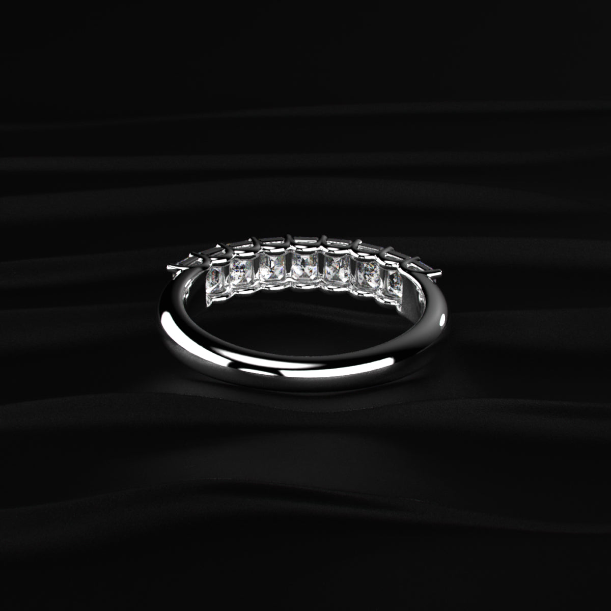 Emerald Cut Half Eternity Band | Earthly jewels