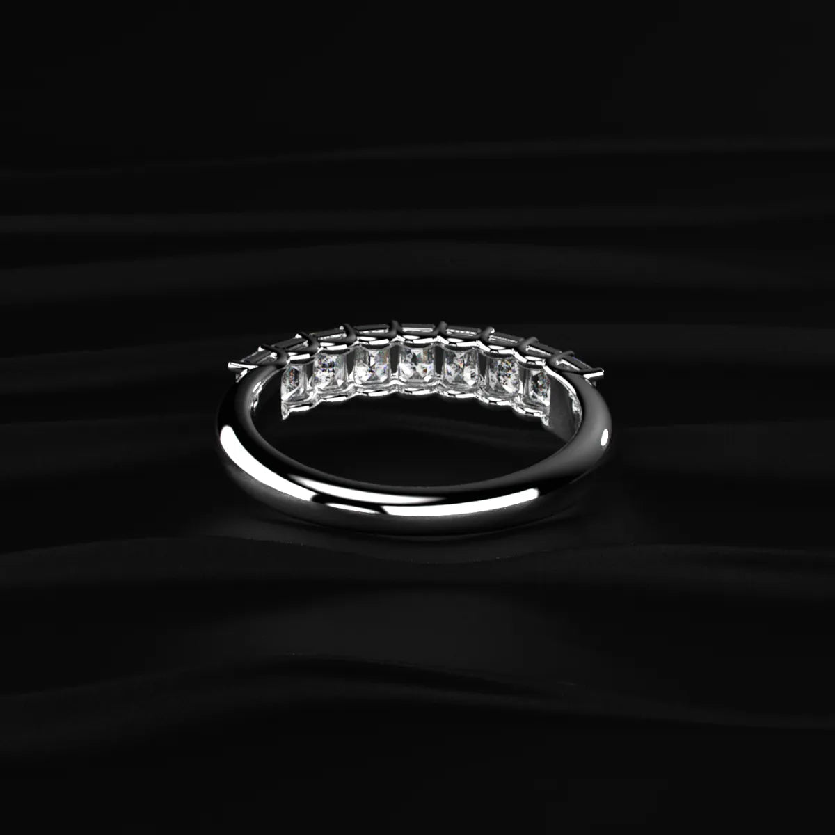 Emerald Cut Half Eternity Band | Earthly Jewels