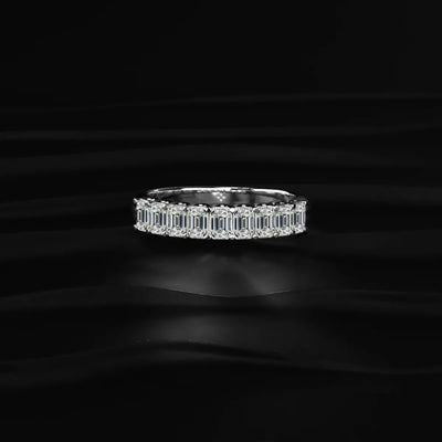 Emerald Cut Half Eternity Band | Earthly Jewels